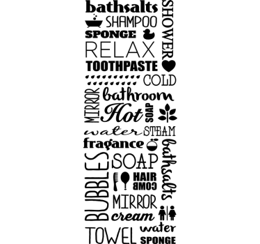 bathroom cloud of words shower decal - TenStickers