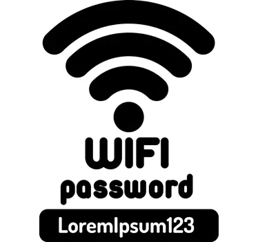 Text sticker wifi access details - TenStickers