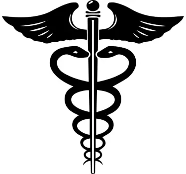 Caduceus symbol graphic medicine and health sticker - TenStickers