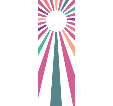 Shower screen sticker radiant sunburst design - TenStickers