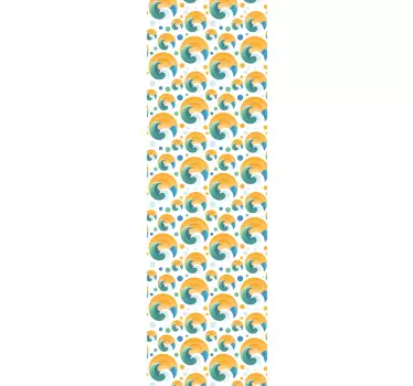 Shower screen sticker wave pattern design - TenStickers