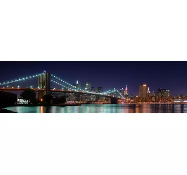 Brooklyn Bridge at Night Sticker - TenStickers