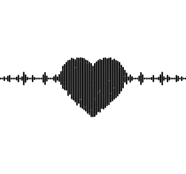heart melody listen musical wall decal - TenStickers