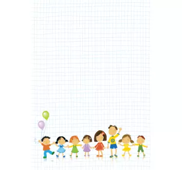 Line of Kids Whiteboard Sticker - TenStickers