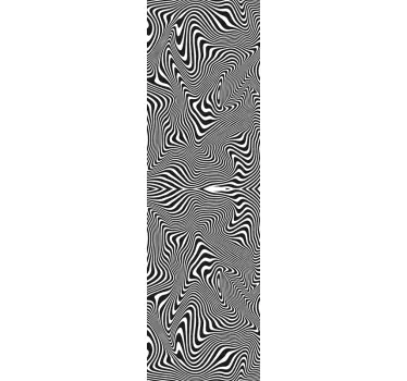 Wavy Black And White Pattern shower screen sticker - TenStickers