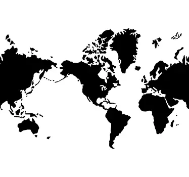 Mono colour world map sticker to write on - TenStickers