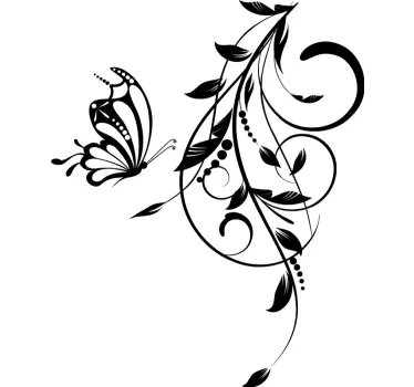 Butterfly leaf plant decals - TenStickers