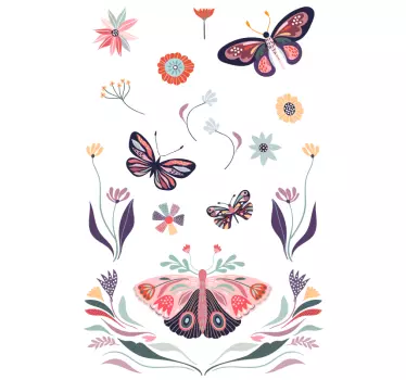 Shower screen sticker vibrant butterfly emblem - TenStickers
