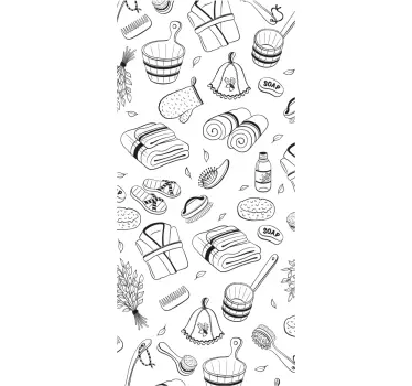 Shower screen sticker relaxing spa elements - TenStickers