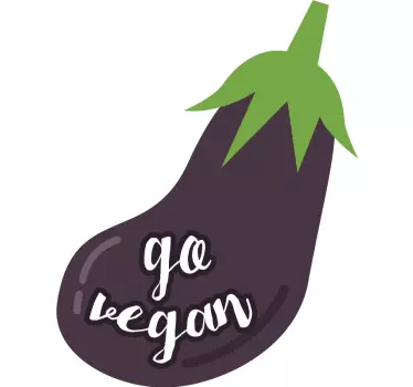 Fruit sticker go vegan eggplant - TenStickers