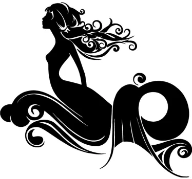 Shower screen sticker graceful mermaid silhouette - TenStickers