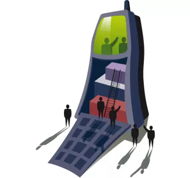 Mobile phone concept wall sticker - TenStickers