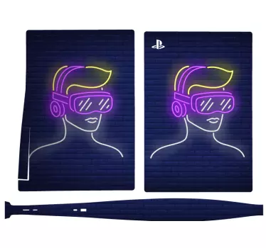 Wall sticker neon gamer figure - TenStickers