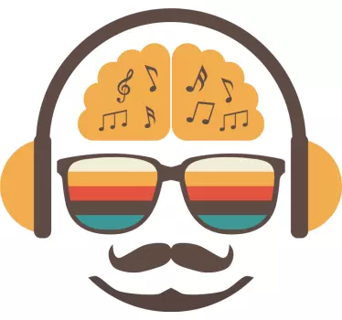 Musical sticker for vintage music lovers - TenStickers