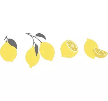 Fruit sticker lively lemon arrangement - TenStickers
