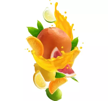 Fruit sticker citrus burst decor - TenStickers
