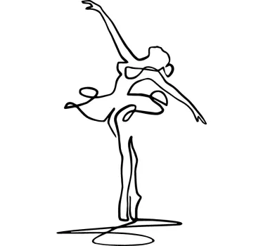 Minimalist Ballerina dance sticker - TenStickers