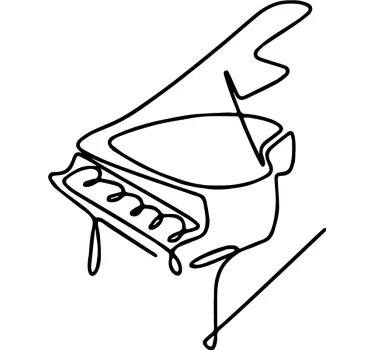 Musical sticker piano outline design - TenStickers