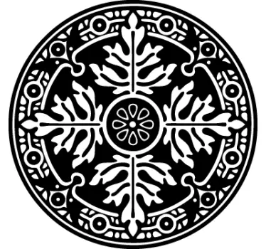 Floral Rosette Mural Wall Sticker - TenStickers