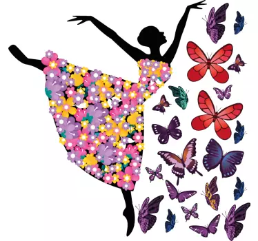 Butterfly dancer dance sticker - TenStickers