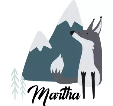 Whiteboard sticker mountain wolf custom - TenStickers