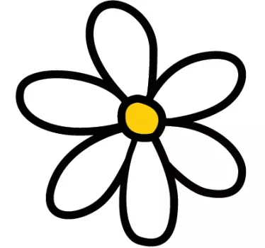 White daisy flower car decal - TenStickers
