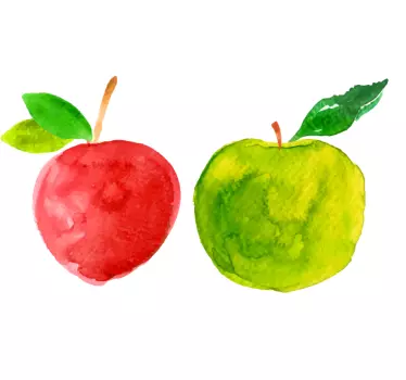 Fruit sticker watercolor apple design - TenStickers