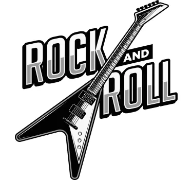 Music wall sticker electric guitar art design - TenStickers