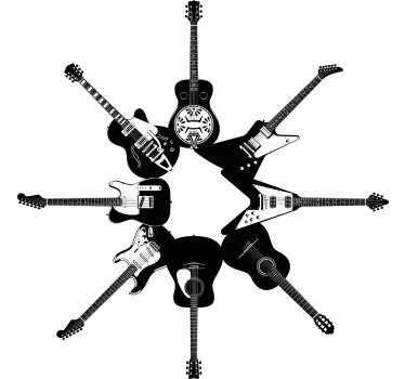 Musical sticker circular guitar design - TenStickers