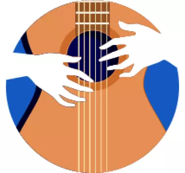 Musical sticker guitar hand design - TenStickers