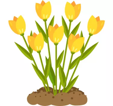 Vibrant flower bunch door sticker - TenStickers