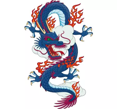 Chinese dragon dinosaur wall sticker - TenStickers