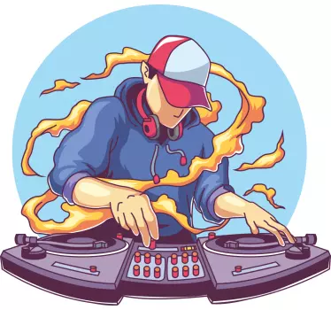 Musical sticker dynamic dj performance - TenStickers