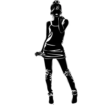Young Elegant Lady Fashion Sticker - TenStickers