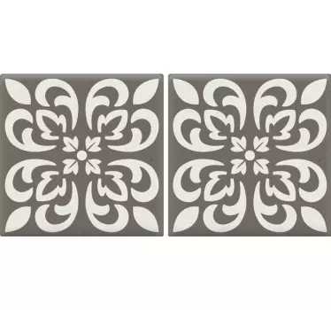 Elegant floral motifs door sticker - TenStickers