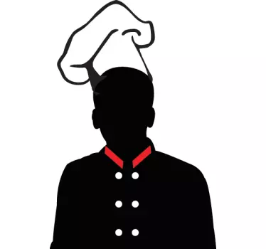Silhouette Chef Hat Wall Sticker - TenStickers