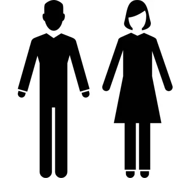 Couple Silhouette Figure door sticker - TenStickers