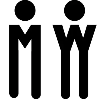 Men Women Symbols door sticker - TenStickers