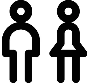 Door sticker simple restroom icons - TenStickers