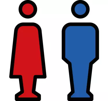 Door sticker restroom symbol set - TenStickers