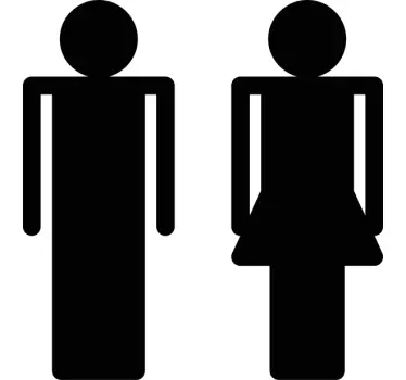 Restroom Symbols door sticker - TenStickers