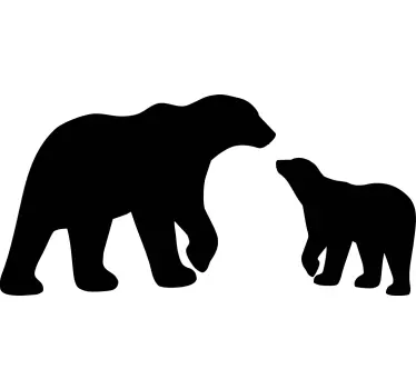 Chalkboard sticker playful bear silhouettes - TenStickers