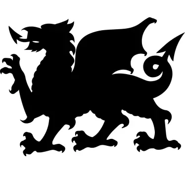 Amazing Welsh dragon silhouette sticker to write on - TenStickers
