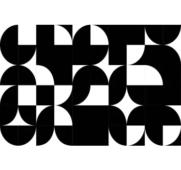 Black circle geometric art pattern decals for furniture - TenStickers
