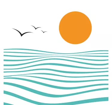 Sea abstract vinyl wall art - TenStickers