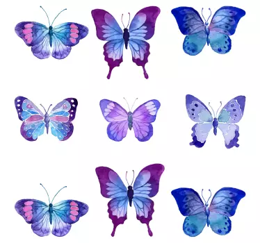 Butterfly wall sticker lively butterfly illustrations - TenStickers
