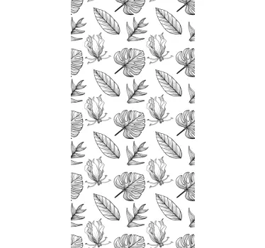 Shower screen sticker with stylized botanical design - TenStickers