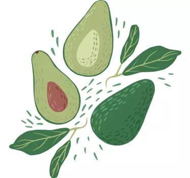 Fruit sticker avocado bunch - TenStickers