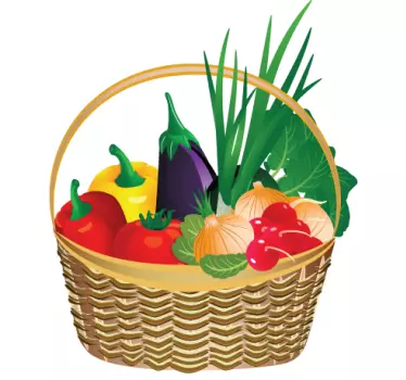 Vegetable Basket Wall Sticker - TenStickers