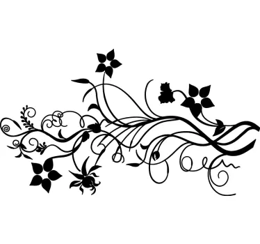 Branching Flowers Living Room Wall Sticker - TenStickers